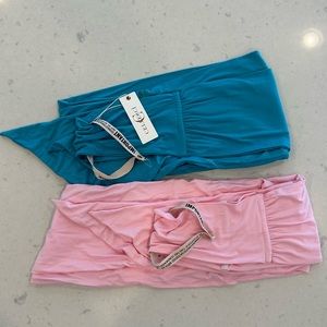 (2) Bundle NWT Wrap Tops Cellecci in Teal & Pink